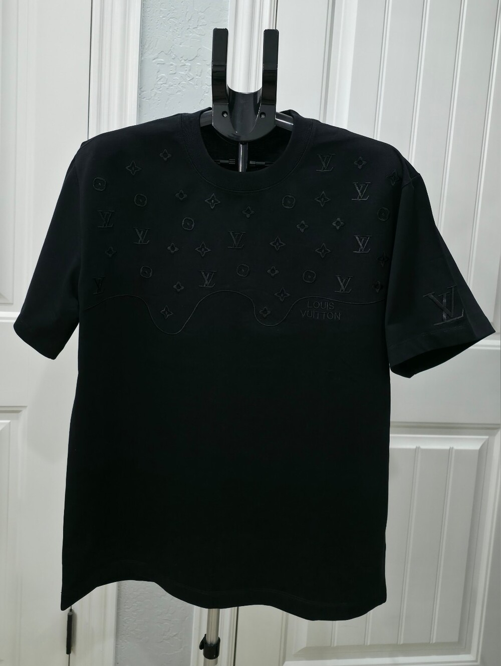 Louis Vuitton Black Monogram Wave Short Sleeve Tee